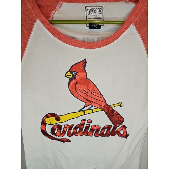 Victorias Secret Pink St Louis Cardinals Baseball T Shirt Size XS 3/4 Sleeve - Picture 2 of 5